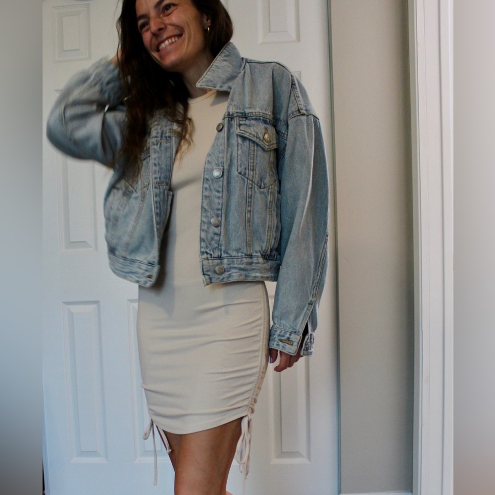 Beige Ruched Dress